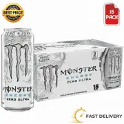 Monster Ultra Zero Sugar Sports Energy Drink with Vitamins, 16 Fl Oz (15 Pack)