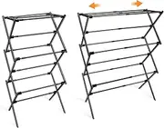 Clothes Drying Rack for Laundry, Foldable Drying Rack Clothing, Small Collapsible Dry Rack for Clothes, Space Saving Indoor & Outdoor, Black