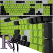 104Pcs Green Black Full Size Key PBT Double Shot Keycaps Mechanical Keyboards