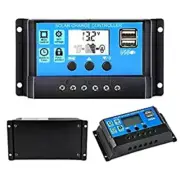 30A 12/24V LCD Display Dual USB Solar Panel Battery Regulator Charge Controller