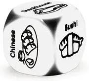 Kefley Food Decider Dice - Silver Stainless Steel Hexahedron - 16mm - Game Dice - Dinner Decision Maker - Couples Gifts for Him Her - Valentines Day Anniversary Birthday Gift