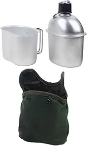 TENOL Outside Cookware Set with Foldable Handle Lightweight Camping Lunch Box Aluminum Kettle for Fishing Barbecue Hiking