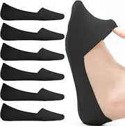 [JaosWish] No Show Socks for Women， Nylon Non Slip Low Cut Invisible Liner Footies Thin Silk Socks for Flats Loafers 6 Pairs