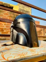 Star Wars Mandalorian Black Helmet For Larp / Costume play