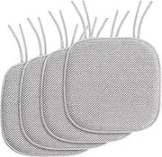 Smarcute Pads for Dining Chairs Square Chair Cushion with Ties Premium Comfort Memory Foam Seat Cushion Non-Slip Chair Pads with Honeycomb Pattern (4 Pack, Gray,41X41cm)