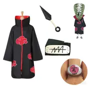 Adult Naruto Akatsuki Robe Cloak Zetsu Costume Ring Headband Kunai