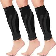 CAMBIVO 3 Pairs Calf Compression Sleeve (20-30 mmHg) for Men and Women，Lower Leg Compression Sleeve for Running, Shin Splint, Calf Cramps, Varicose Veins, Swelling