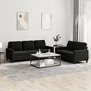 Generic 2 Piece Sofa Set with Cushions Black Velvet,3201521