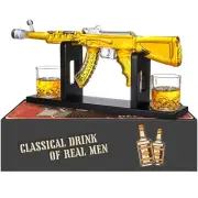 Whiskey Decanter AK47 Set with 2 Whiskey Glasses, Gifts for Men Dad, Unique C...