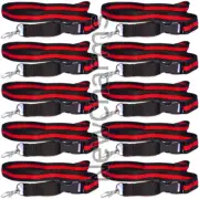 10 of Lanyards with Thin RED Line w/ Hook and Removable Clasp - Fire Fighter ID