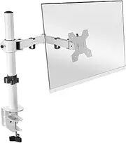 Mars Gaming MARM1 White, Monitor Arm Mount for Screens up to 32 Inches, Articulated and Height-Adjustable, Sturdy Frame, VESA75 and VESA100 Compatible