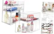 Stackable Storage Drawers Set of 7, Bathroom Makeup 7 Drawers (4S+M+2L)