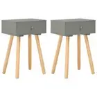 vidaXL Bedside Tables 2 pcs Grey Solid Pinewood BMG
