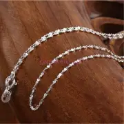 Genuine Solid 925 Sterling Silver Necklace 1.2mm Starry Chain 14-26" Stamped