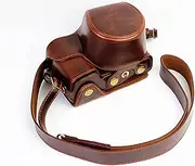 SKMWLMRAJ PU Leather Case Camera Bag Protective Cover Bag with Battery Opening A6000 ILCE-6100 A6100 A6400 A6300 ILCE-6400 Fit for Sony Camera Bags(Coffee)