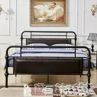 在飛比找樂天市場購物網優惠-雙人床架 歐式簡約環保金屬鐵藝床1.8高檔靠墊雙人鐵床1.5