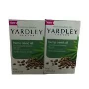 Yardley Hemp Seed Oil Moisturizing Bath Soap 4.25oz (120g) Bars - Lot of 2