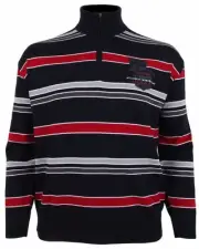 PAUL & SHARK YACHTING Men's Sweater Jumper Troyer Size 3XL Striped COOL TOUCH