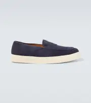 [George Cleverley] George Cleverley Joey II suede penny loafers AU 7 blue