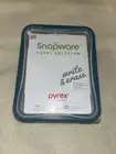 Pyrex Snapware 6-Cup Rectangle Glass Storage Dish with Clear Blue Lid New