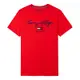 Tommy Hilfiger 熱銷刺繡草寫文字Logo圖案短袖T恤-紅色