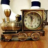 在飛比找遠傳friDay購物優惠-歐式仿古復古火車頭造型鬧鐘 時鐘 (古銅金/古銅銀)