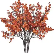 Mandy's 6pcs Burnt Orange Artificial Flowers Silk Fall