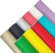 AUXIN 10 Pcs A4 Size (21cm x 30cm) Faux Leather Sheets for Bows Earrings Purses Making, PU Synthetic Fabric Bundles for DIY Jewelry Crafts (B)