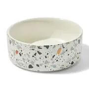 All Day Terrazzo Printed Ceramic Pet Bowl Blue