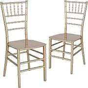 Flash Furniture 2 Pack Hercules Series Gold Resin Stacking Chiavari Chair