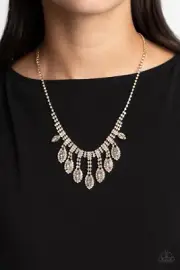 Paparazzi REIGNING ROMANCE Gold Necklace