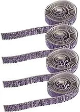 DECORNIJIA 4Rolls Rhinestone Applique for DIY Dress Belt Dreamy Iron Patch for Garment Decoration for Clothing Bags and Crafts