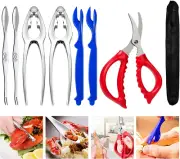 Crab and Lobster Tools - Crab Leg Crackers and Picks Set, Picks Knife for Crab