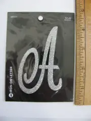 Hobby Lobby MONOGRAM A Iron On Letter Silver 1 Piece NOS