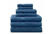 LINENOVA 7 Piece 550GSM 100% COTTON Bath Towel Set (Navy)