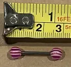Ball Barbell Bar Tongue Body Jewelry Piercing Pink