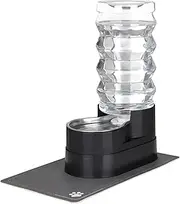 RIZZARI 9L Raised Automatic Pet Waterer, Gravity fed Stainless Steel Waterer, 100% BPA Free, Large Capacity Feeder for Cats and Medium to Large Dogs (Black,9L)