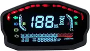 ULTECHNOVO Motorcycle Odometer Digital LCD Gauge Speedometer Water Temp and Level for Single 2 4 Cylinder
