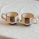 中古陶瓷咖啡杯復古浮雕早餐杯花朵造型辦公室水杯ins牛奶馬克杯
