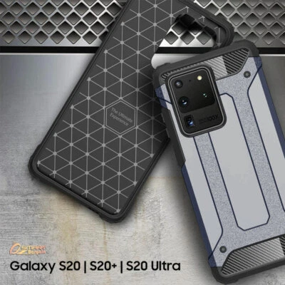 Navy Blue Armor Heavy Duty Hybrid Case Cover for Galaxy S20 Plus S20 Ultra