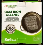 Amagabeli Cast Iron Cleaner 8"X6" Chain Mail Scrubber 316G Premium Stainless