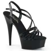 Evening Party Clubwear Large Size Heels Sexy Criss Cross Platform Black Sandals