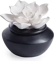 Airomé White Flower, Porcelain Passive Essential Oil Diffuser (with 15ml Peppermint Essential Oil) – Non-Electric, Battery-Free, Improves Sleep, and Relieves Stress
