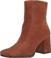 Sam Edelman Mayla Frontier Brown Block Heel Squared Toe Fashion Leather Boots