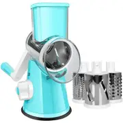 Graters for Kitchen,Cheese Grater Efficient Vegetable Slicer with 3 Interchangeable Round Stainless Steel Blades,Easy to Clean Rotary Cheese Grater