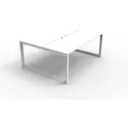 RAPIDLINE INFINITY WORKSTATION 2 SIDED 2 PERSON SCALLOPED Natural White Bevelled 1200W x 1430D x 730mmH