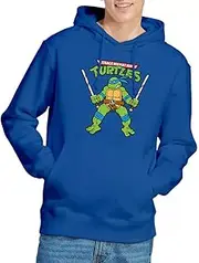 [TEENAGE MUTANT NINJA] TMNT Retro Leo Hoodie Blue Hooded Sweatshirt