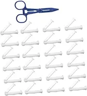 BESPORTBLE 100 Pack Pp Cord Clamp Kit Disposable Clips Scissors Prevent Bleeding Non-Slip for Cattle Pigs Sheep