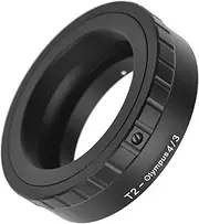 Metal Lens Mount Adapter Ring T/T2 Mount Lens Adapter Repla ent for Olympus E-1/E-3/E-10/E-20/E-30/E-300/E-330/E-400/E-410/E-420/E-450/E-500/E-510/E-520/E-600/E-620/E-100 RS Micro 4/3 Black One Size