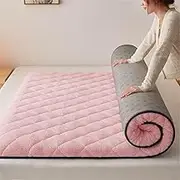 Japanese Floor Mattress，Extra Thick Futon Mattress Floor Mattress, Mattress Pad Tatami Pad for Adults Floor Bed Roll up Mattress Guest Mattress(Pink,120x200cm)